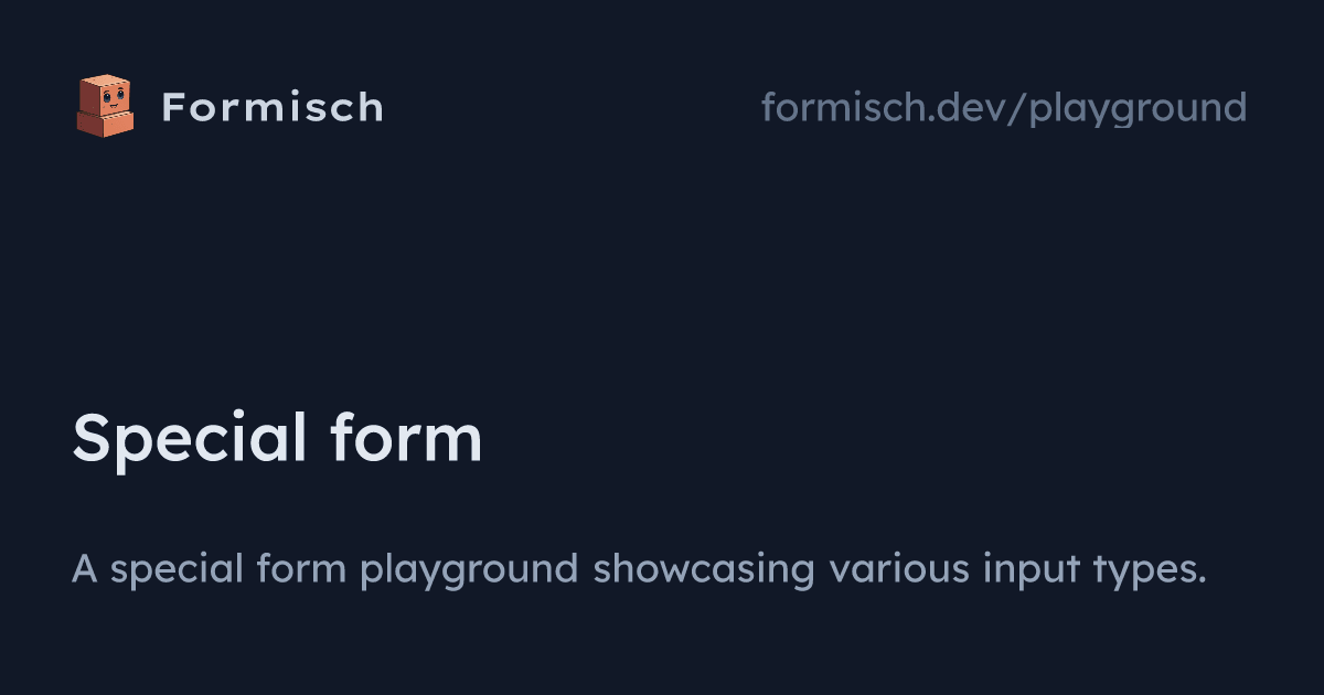Special form | Formisch
