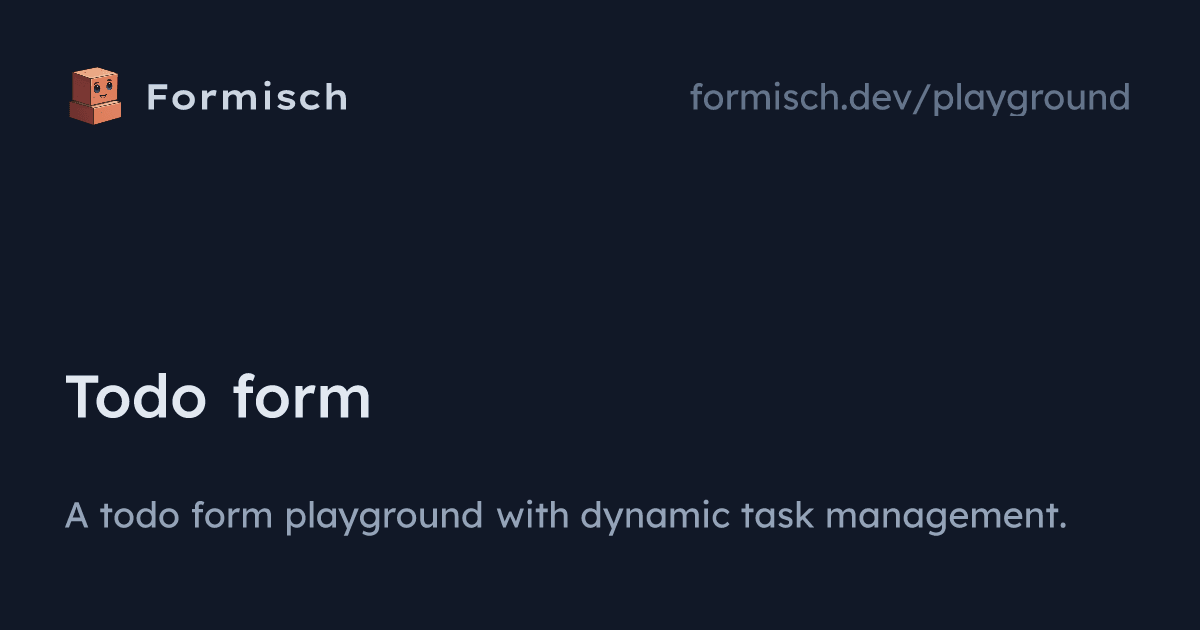 Todo form | Formisch