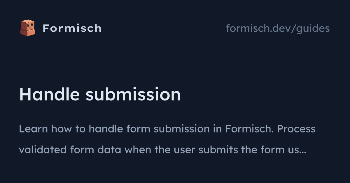 Guides: Handle submission (Qwik) | Formisch