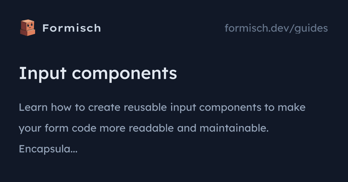 Poster for Input components